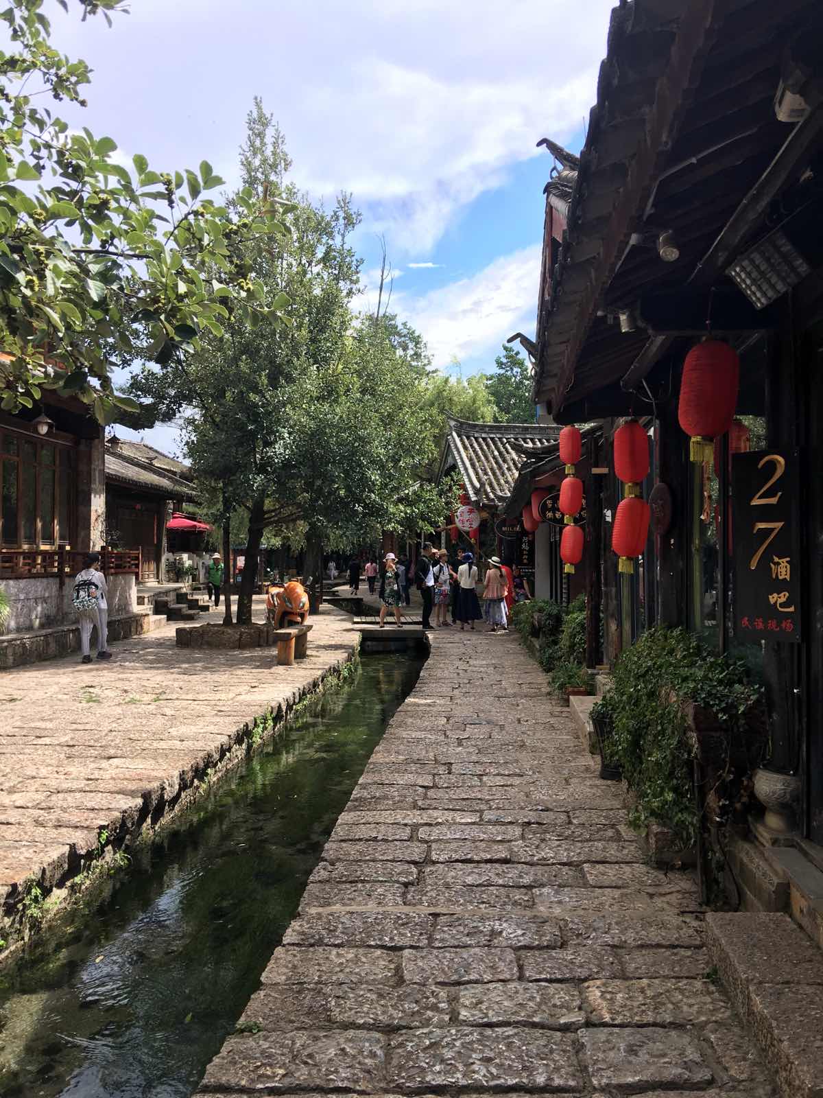 和丽江古城不同的风格，坐在小河边上的咖啡吧喝喝茶，很惬意的生活