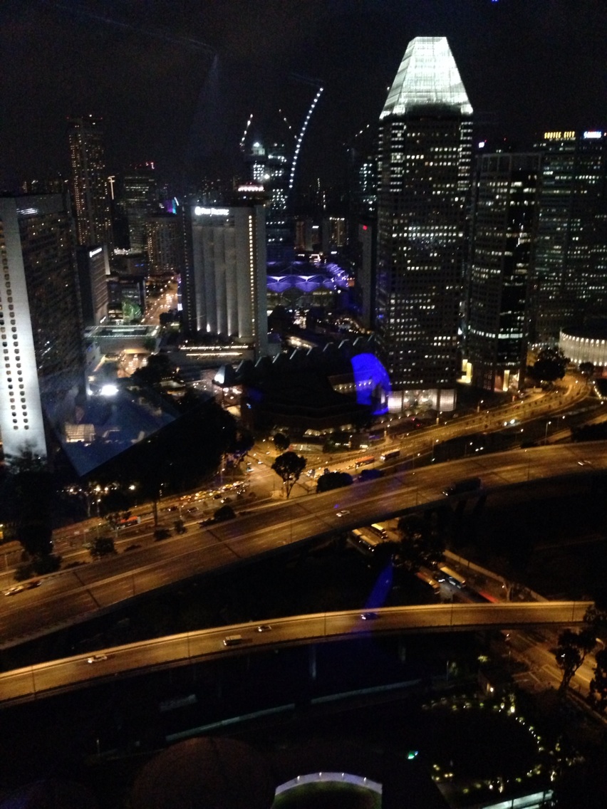 在摩天轮里俯瞰整个新加坡的感觉是美妙得难以言喻的。随着摩天轮慢慢转动,