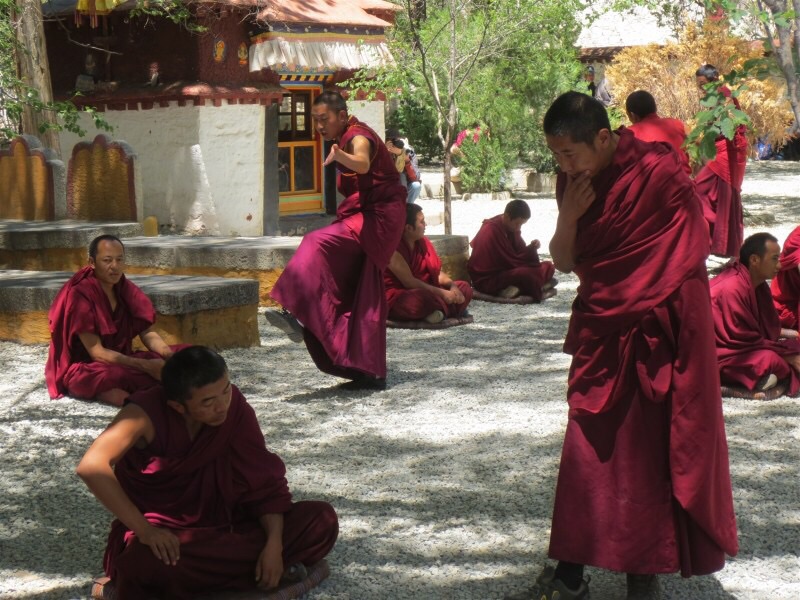 这就是赫赫有名的色拉寺辩经，前几年可以在喇嘛们身边来回穿梭拍照，现在只