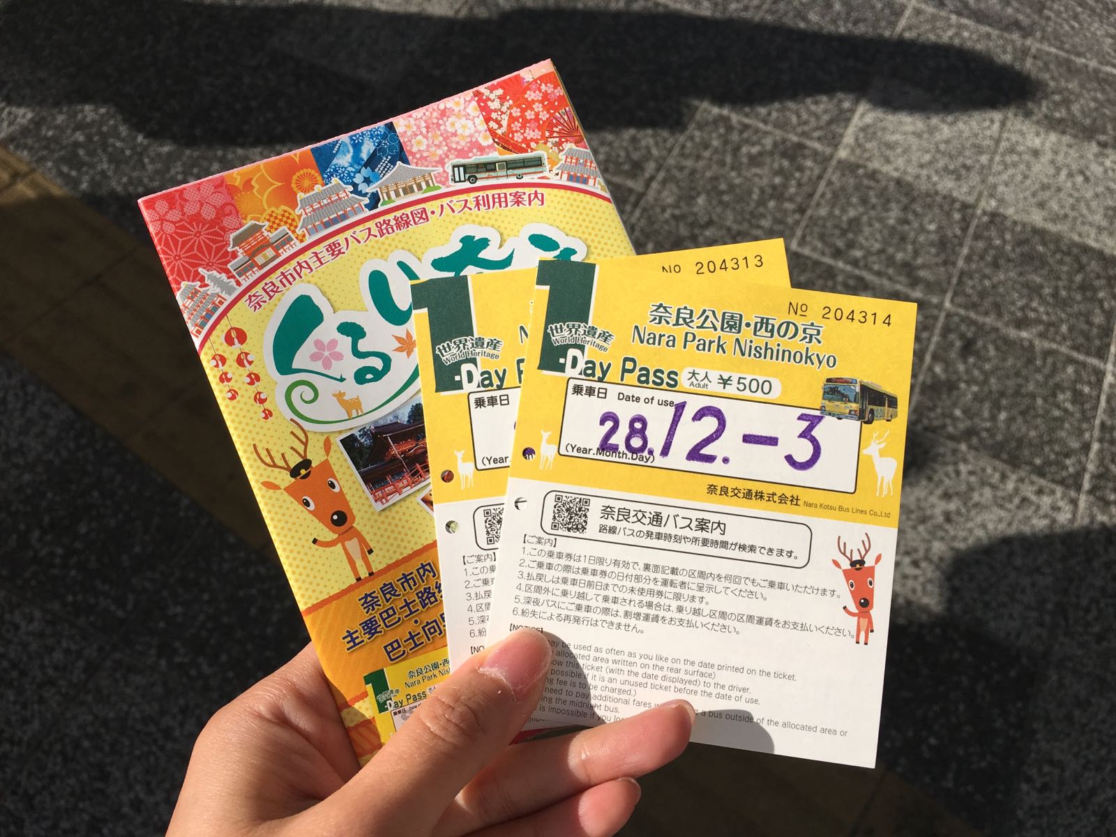 在JR奈良站购买巴士一日券，出现后有好几部车可以东大寺等景点。在奈良公