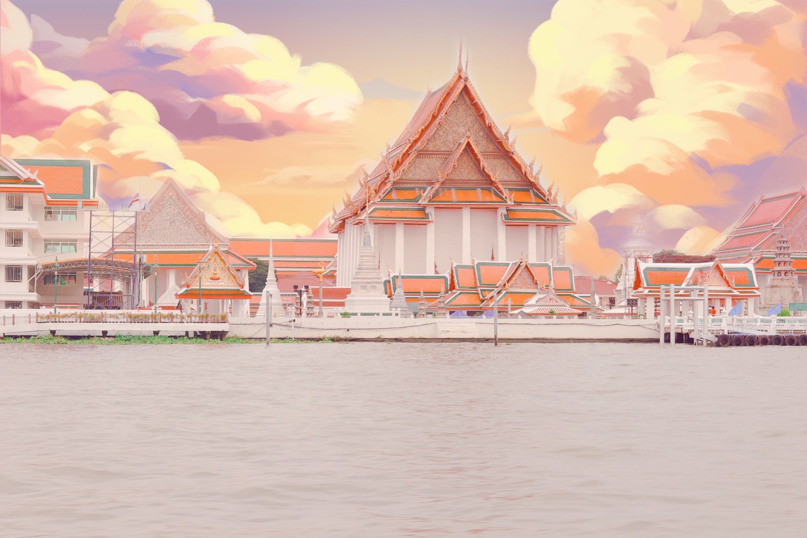 在三象神拍照耽误了，来到大皇宫已经关门，果断直接继续坐船去郑王庙。回程