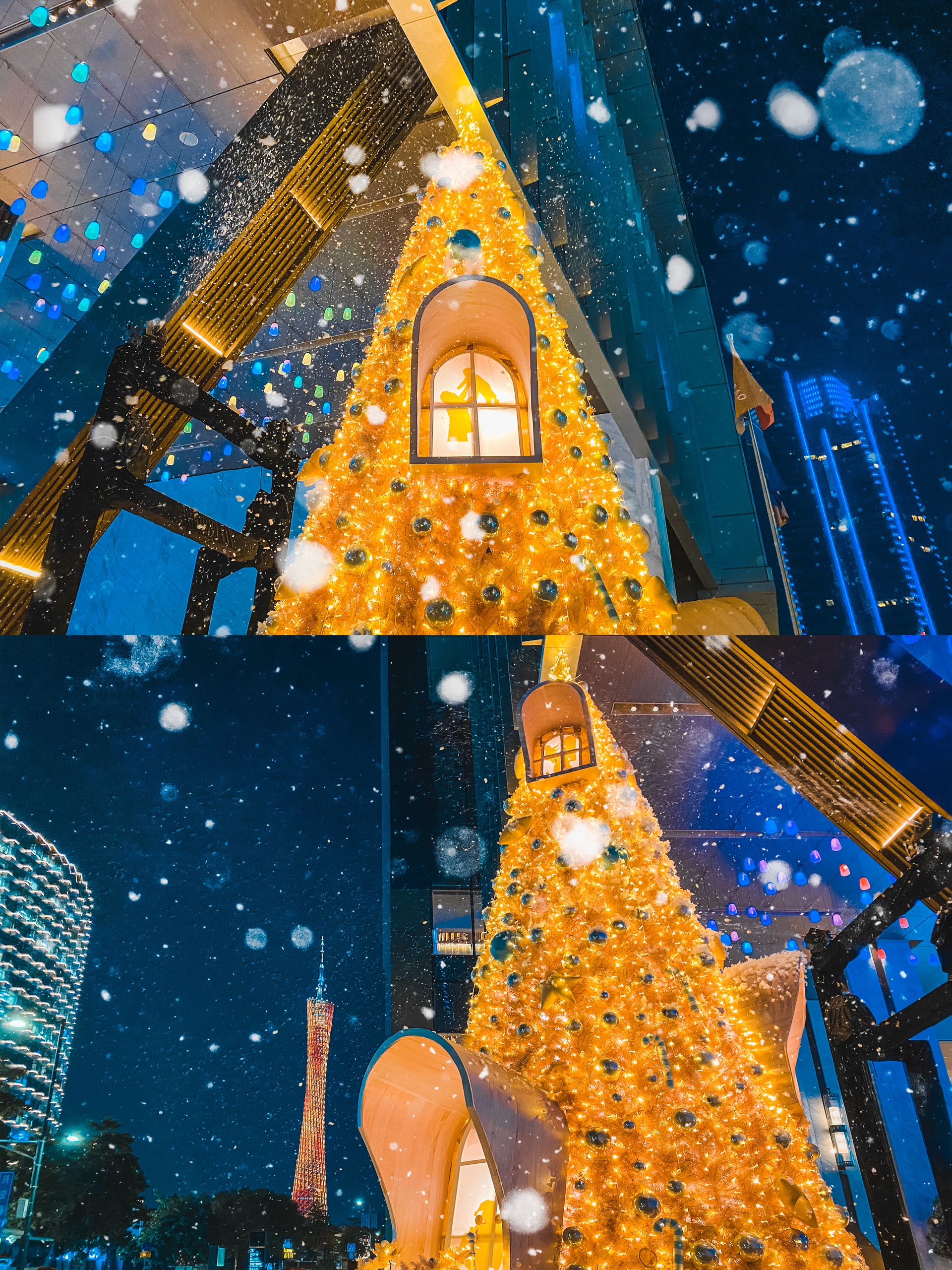 广州0元拍照地——藏在广州塔旁会下雪圣诞树