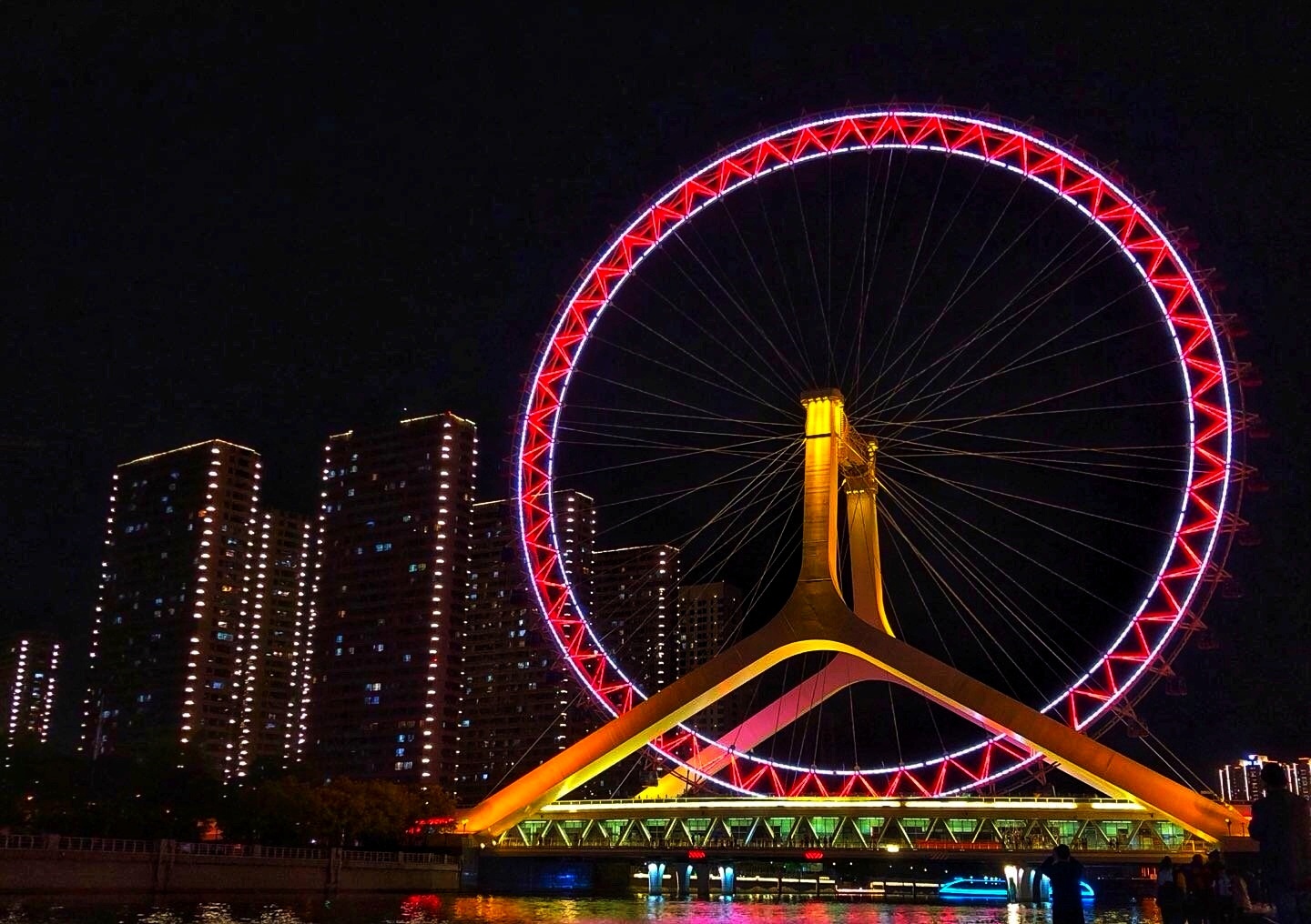 美丽的摩天轮～天津之眼世界上唯一建在桥上的观景摩天轮