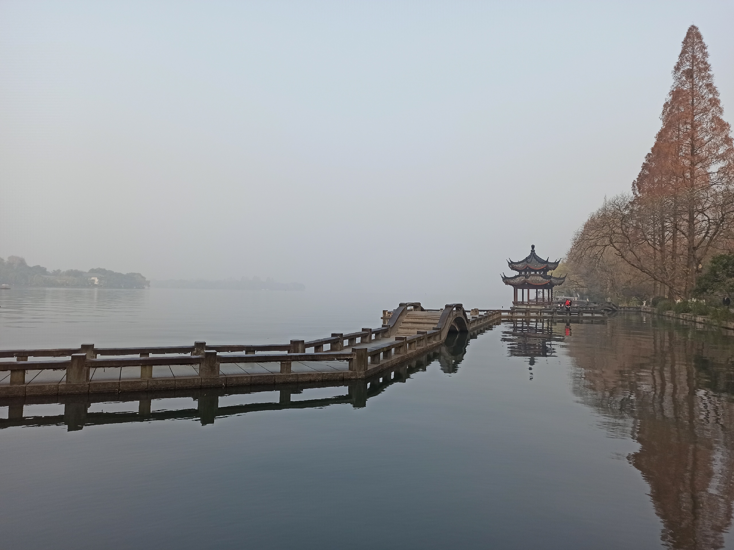 隆冬杭州西湖一隅！2021年杭州西湖图片大全