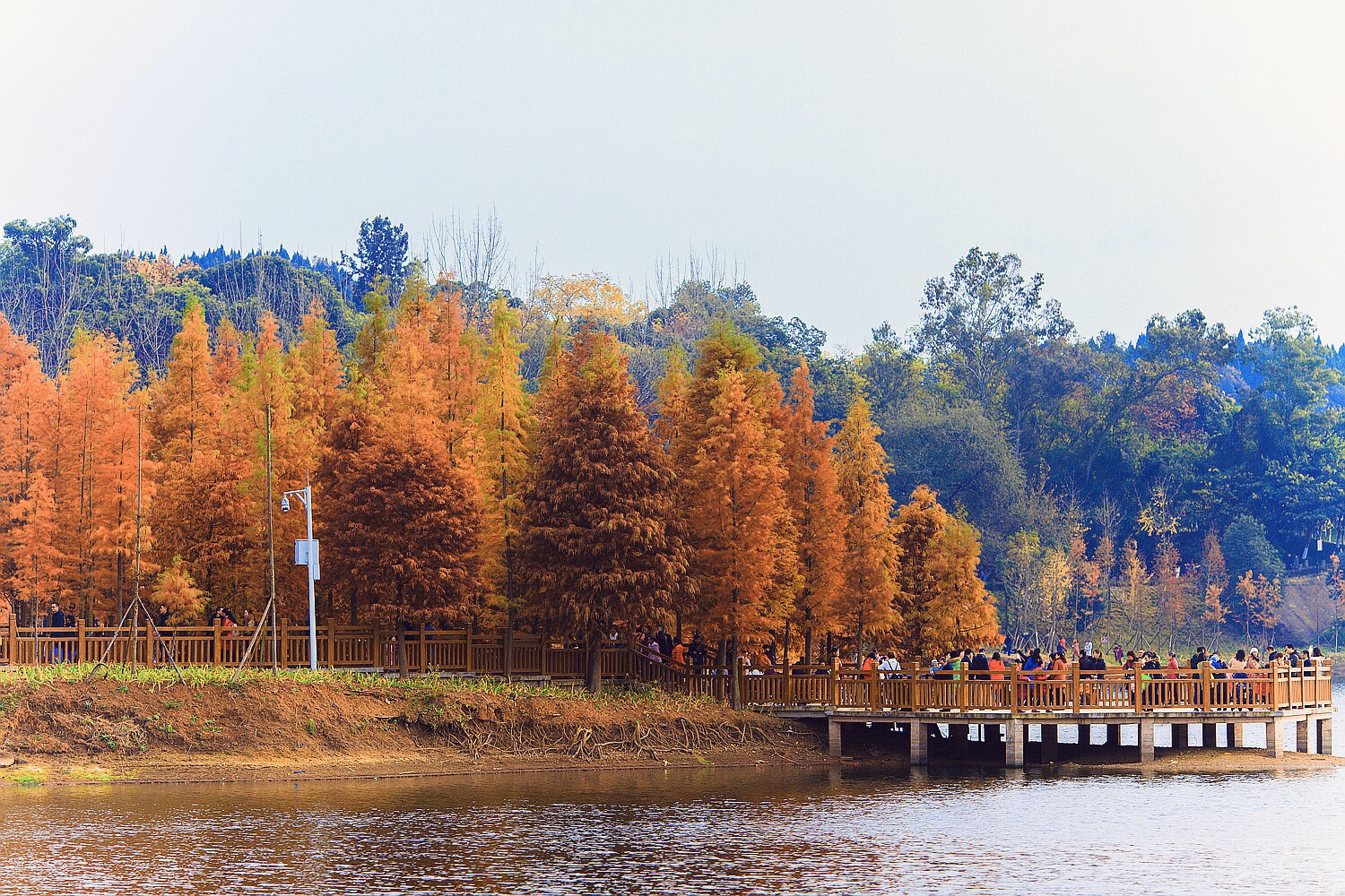 四川周边游-东湖山公园到了冬天，这里就变成了多彩的
